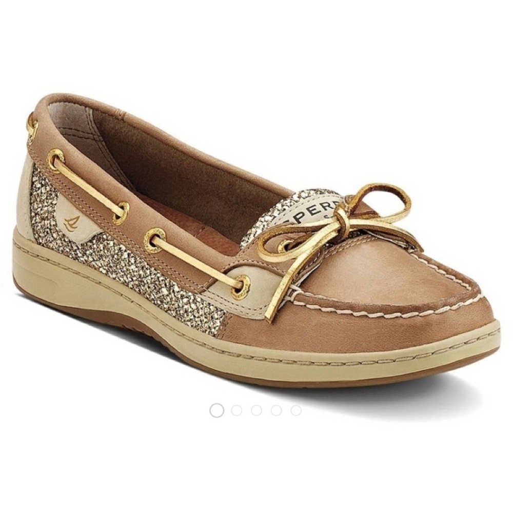 Sperry Angelfish Gold Glitter Top sider size 8